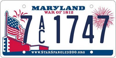 MD license plate 7AC1747