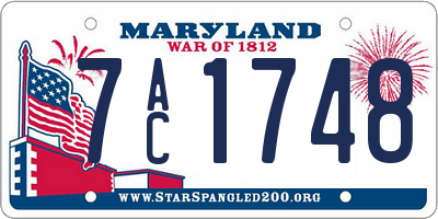 MD license plate 7AC1748