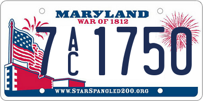 MD license plate 7AC1750
