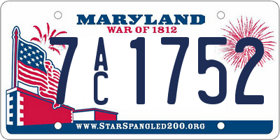 MD license plate 7AC1752