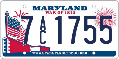 MD license plate 7AC1755