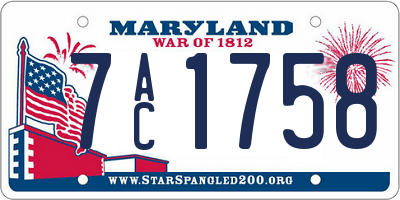 MD license plate 7AC1758