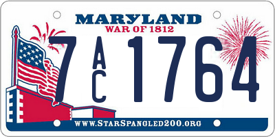 MD license plate 7AC1764