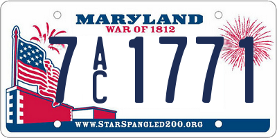 MD license plate 7AC1771