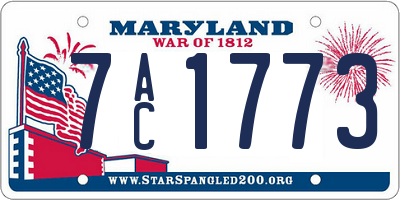 MD license plate 7AC1773