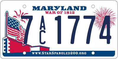 MD license plate 7AC1774