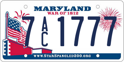 MD license plate 7AC1777