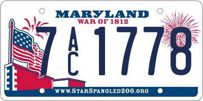 MD license plate 7AC1778