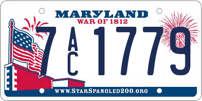 MD license plate 7AC1779