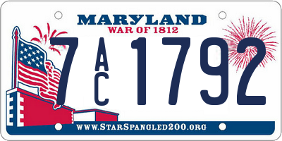 MD license plate 7AC1792