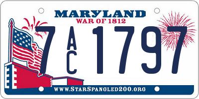 MD license plate 7AC1797