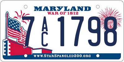 MD license plate 7AC1798