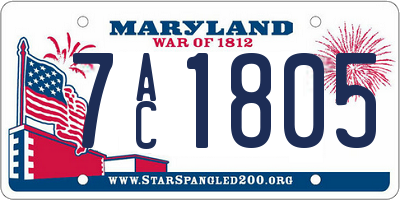 MD license plate 7AC1805