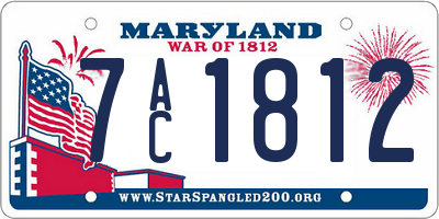 MD license plate 7AC1812