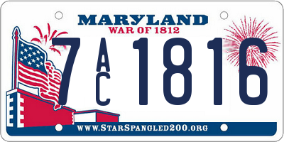 MD license plate 7AC1816