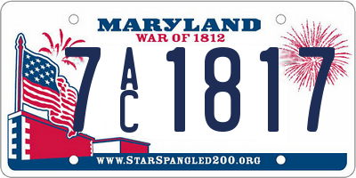 MD license plate 7AC1817