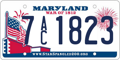 MD license plate 7AC1823