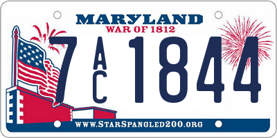 MD license plate 7AC1844