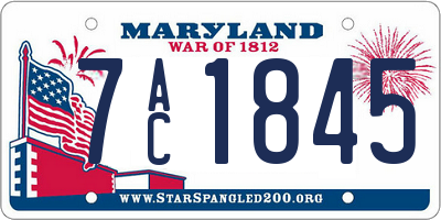 MD license plate 7AC1845