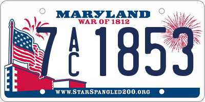 MD license plate 7AC1853