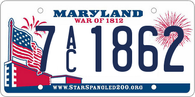 MD license plate 7AC1862