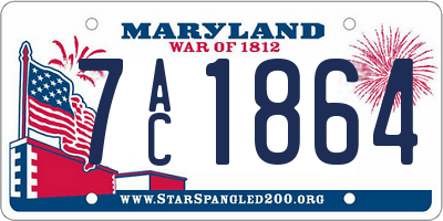 MD license plate 7AC1864