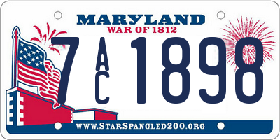MD license plate 7AC1898