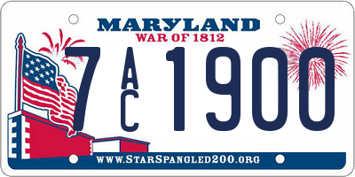 MD license plate 7AC1900