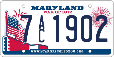 MD license plate 7AC1902