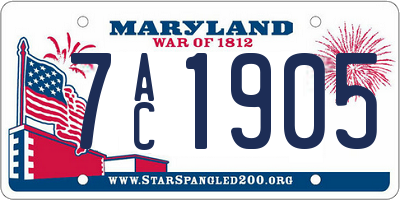 MD license plate 7AC1905