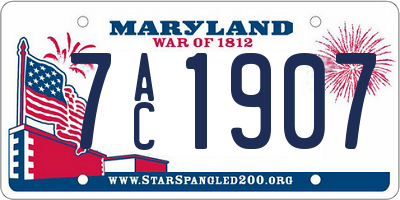 MD license plate 7AC1907