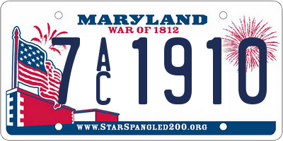 MD license plate 7AC1910