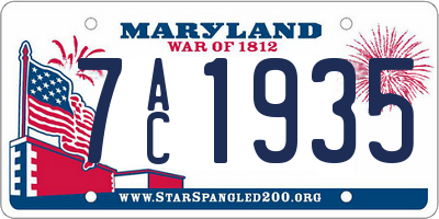 MD license plate 7AC1935