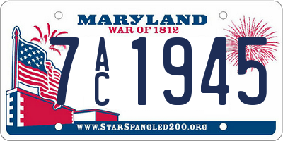 MD license plate 7AC1945