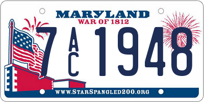 MD license plate 7AC1948