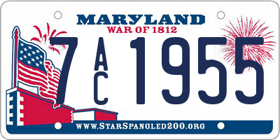 MD license plate 7AC1955