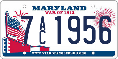 MD license plate 7AC1956