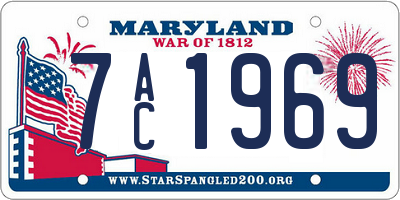 MD license plate 7AC1969