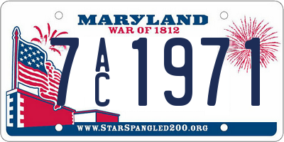 MD license plate 7AC1971