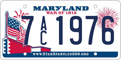 MD license plate 7AC1976