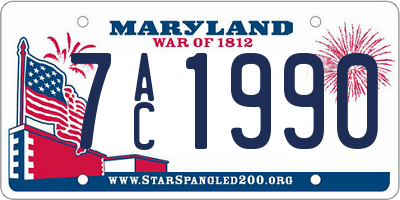 MD license plate 7AC1990