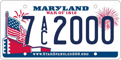 MD license plate 7AC2000