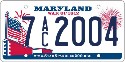 MD license plate 7AC2004