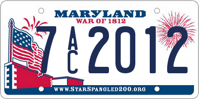 MD license plate 7AC2012