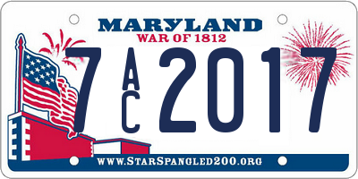 MD license plate 7AC2017