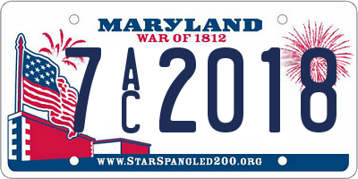MD license plate 7AC2018