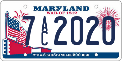 MD license plate 7AC2020