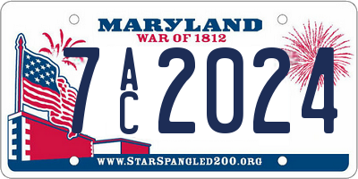 MD license plate 7AC2024