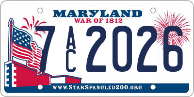 MD license plate 7AC2026