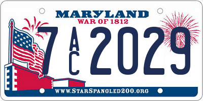 MD license plate 7AC2029